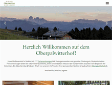 Tablet Screenshot of oberpalwitterhof.com